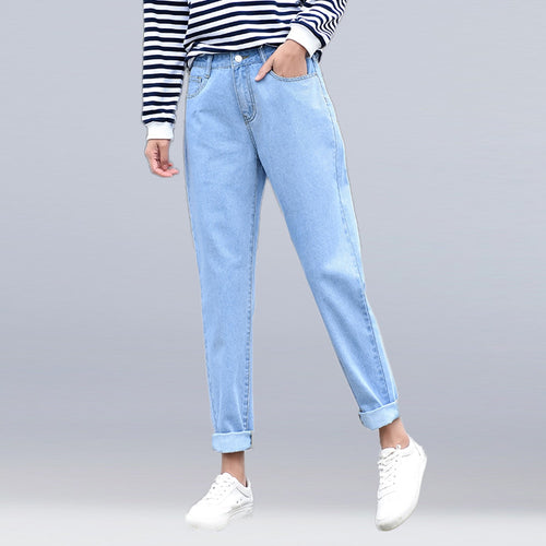 new women 2019 brand fashion jeans black white blue harem pants washed denim pants female loose casual jeans vintage mom jeans