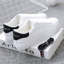 Load image into Gallery viewer, LZJ Women Sneakers 2019 Fashion Breathble Vulcanized Shoes Women Pu leather Platform Shoes Women Lace up Casual Shoes White