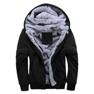 Hoodies Sweateshirts Men Winter Warm Thick Plus Velvet Hoodies Jacket Parkas Casual Solid Streetwear Mens Cardigan Coat