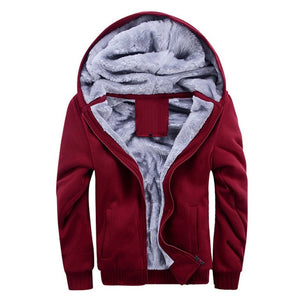 Hoodies Sweateshirts Men Winter Warm Thick Plus Velvet Hoodies Jacket Parkas Casual Solid Streetwear Mens Cardigan Coat