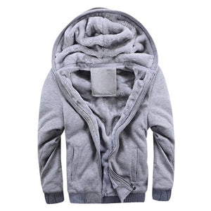 Hoodies Sweateshirts Men Winter Warm Thick Plus Velvet Hoodies Jacket Parkas Casual Solid Streetwear Mens Cardigan Coat