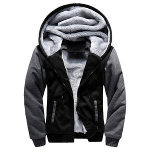 Hoodies Sweateshirts Men Winter Warm Thick Plus Velvet Hoodies Jacket Parkas Casual Solid Streetwear Mens Cardigan Coat