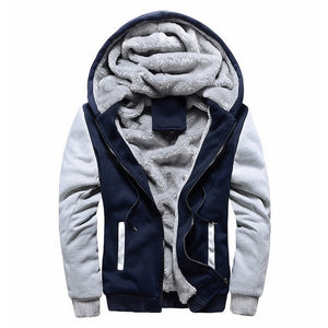 Hoodies Sweateshirts Men Winter Warm Thick Plus Velvet Hoodies Jacket Parkas Casual Solid Streetwear Mens Cardigan Coat