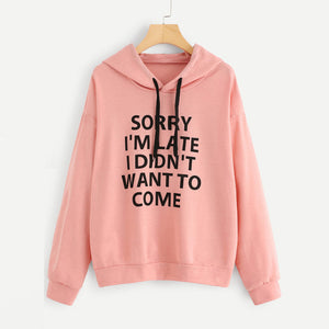 JAYCOSIN Fashion Women O-Neck Hoodie Jumper Long Sleeve Letter Print Unique Beautiful Chic Comfortable Pullover Hoodie Top