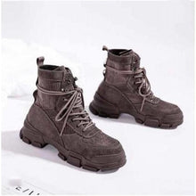 Load image into Gallery viewer, Women Winter Short Boots Ladies Mid Square Heels A278 Fashion Warm Shoes Woman Red Black Apricot Ankle Boots