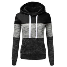 Load image into Gallery viewer, SHUJIN Women Sweatshirts Autumn Winter Hoodies Long Sleeve Hoody Ladies Zipper Pocket Patchwork Hooded Sweatshirt Female Outwear