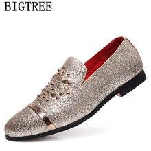 Load image into Gallery viewer, italian fashion glitter loafers men new arrival 2019 coiffeur wedding dress formal shoes men elegant party shoes men classic