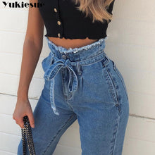 Load image into Gallery viewer, Women High Waist Jeans Sexy Jeans denim Harem Pants jeans womens High Streetwear loose Pants Black Jeans Women Plus size